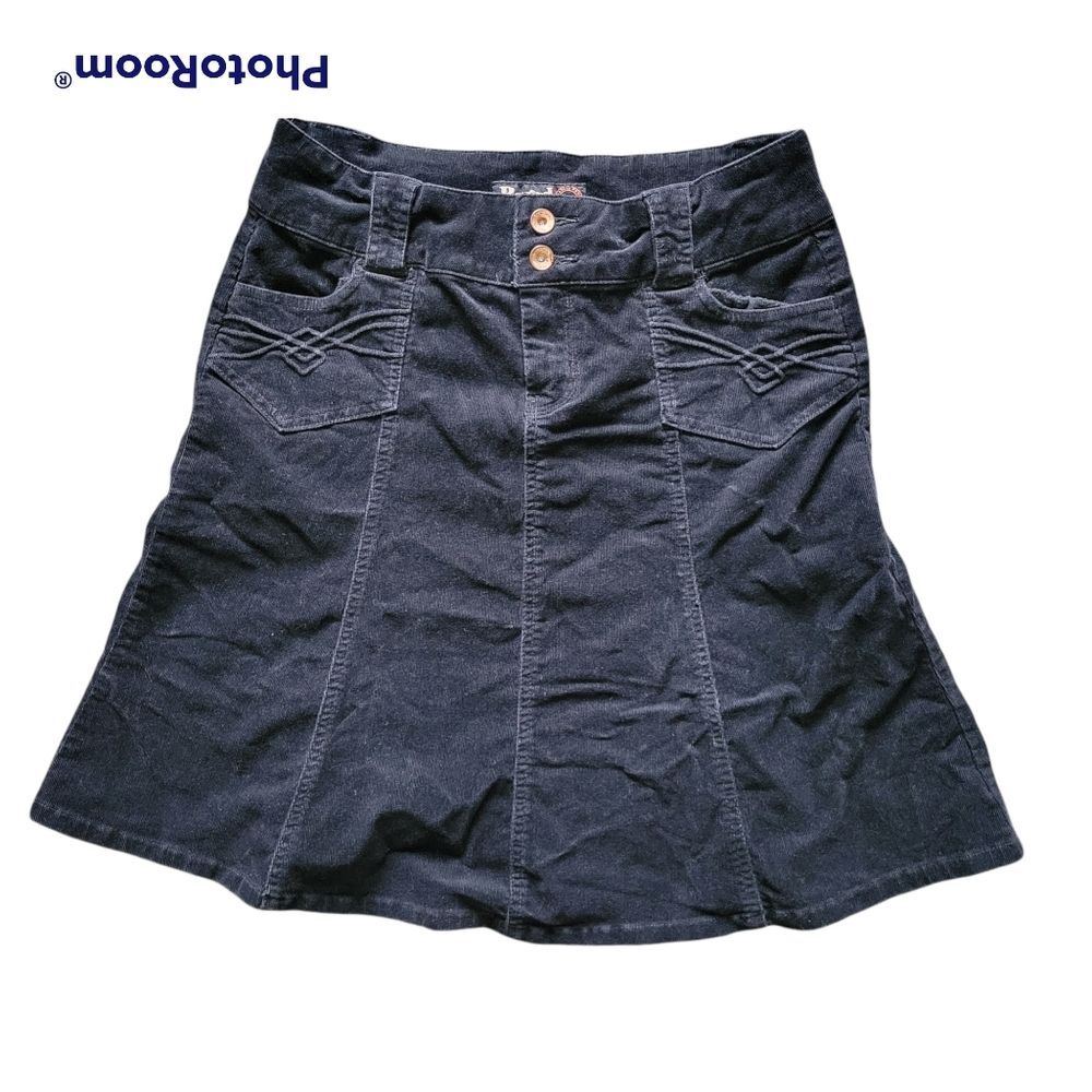REWIND BLACK CORDUROY SKIRT - 9